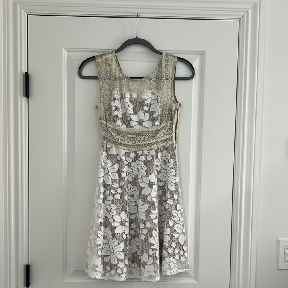Moulinette Soeurs Cream Embellished Sundress Mini